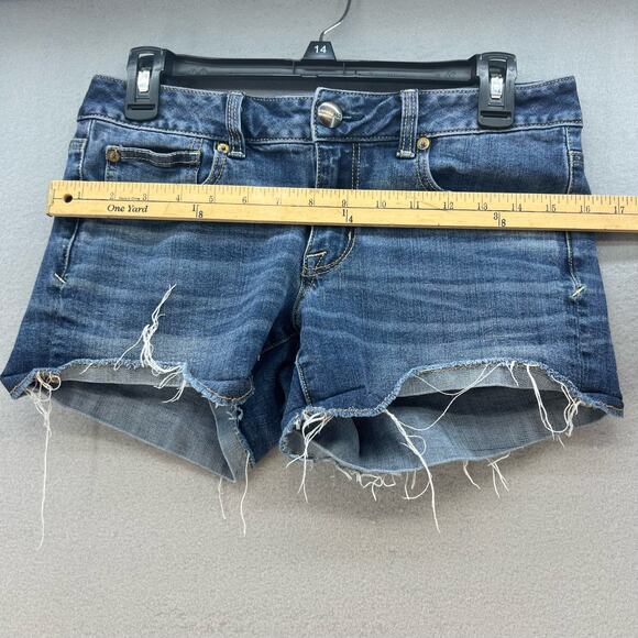 American Eagle Women's Denim Shortie Shorts Size 6 Super Stretch Summer Basics - Picture 3 of 15